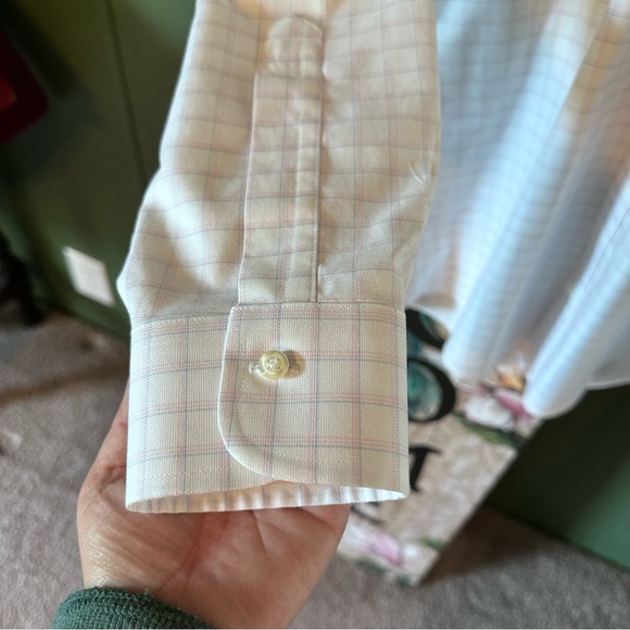 🖇️ Brooks Brothers Pink Checkered 15-32 Milano Fit Button Down Dress Shirt - Picture 6 of 8
